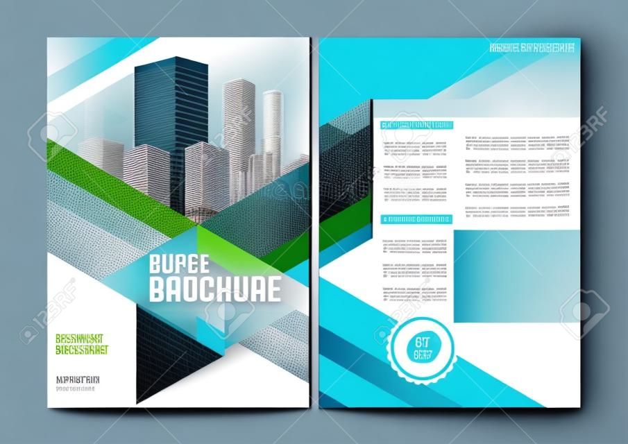 Business brochure design with buildings vector illustration.