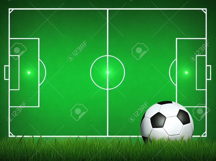 football soccer sur le terrain en herbe