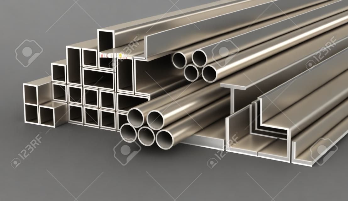 Steel profiles, 3D illustration