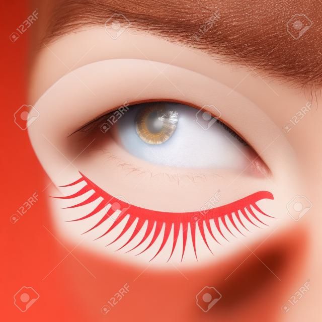 Sluit vrouwelijke ogen beeld met prachtig mode make-up.