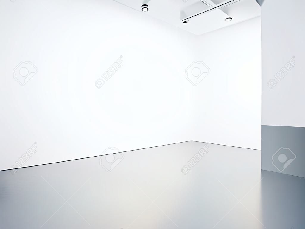 Maquette du vide blanc galerie intérieure avec sol en béton