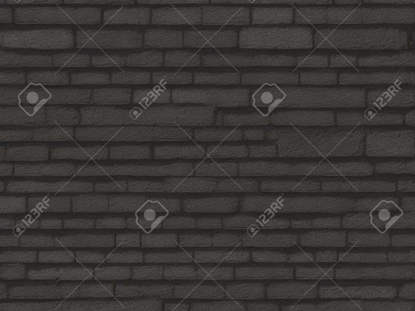검은 페인트 벽돌 벽의 일부, 수평