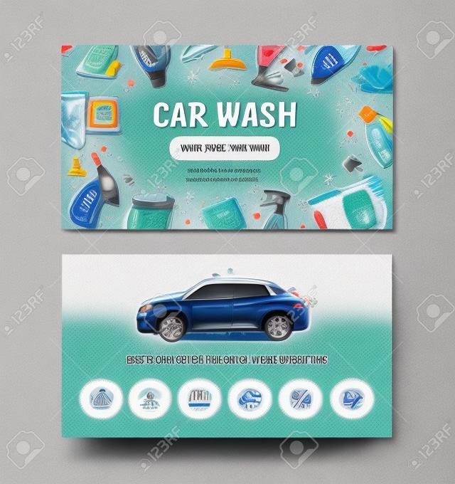 洗車と自動詳細の印刷用のカードにアクセス