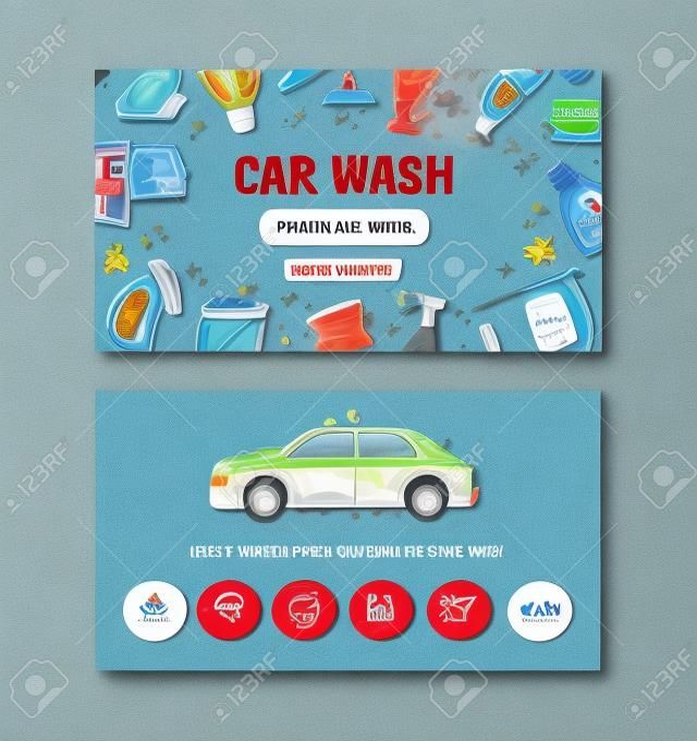 Tarjeta de visita para imprimir para el lavado de autos y detalles automáticos