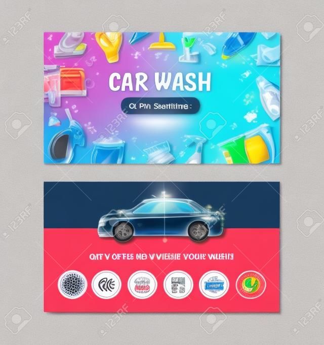 Visit card for printing for the car wash and auto detaling