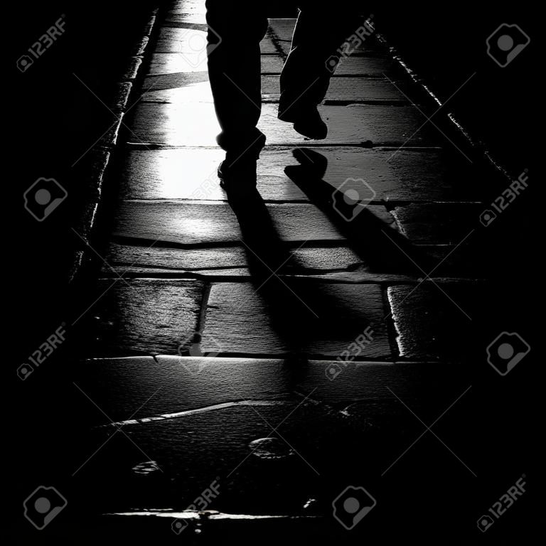 Walking. Artistic look in black and white colours.