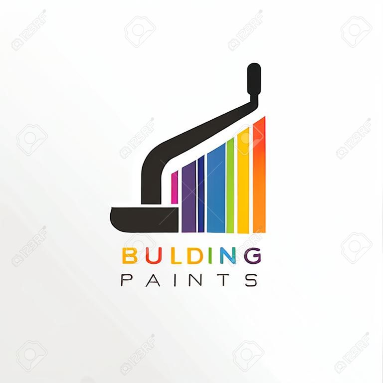 Cool building paint logo style, modern, paint, painting, construction, company, business, Premium Vector