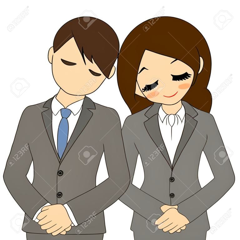 Homem e mulher de um terno de arco