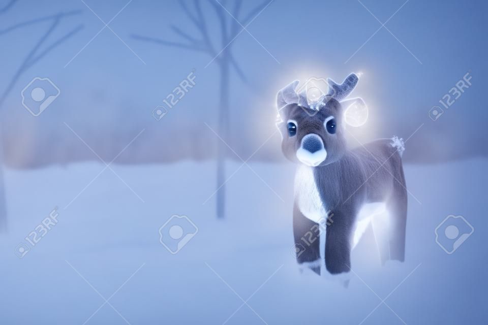 A reindeer on a snowflake background, reindeer