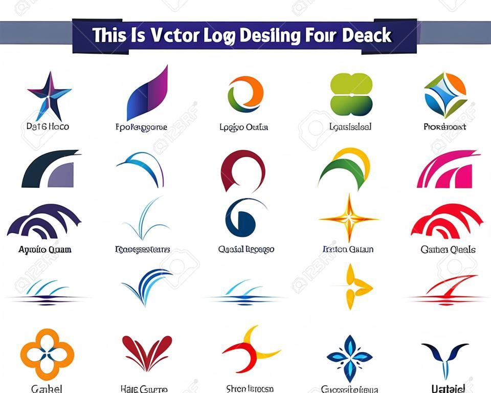 Dit is een set van vector logo design elementen, geschikt voor verschillende projecten Volledig bewerkbaar