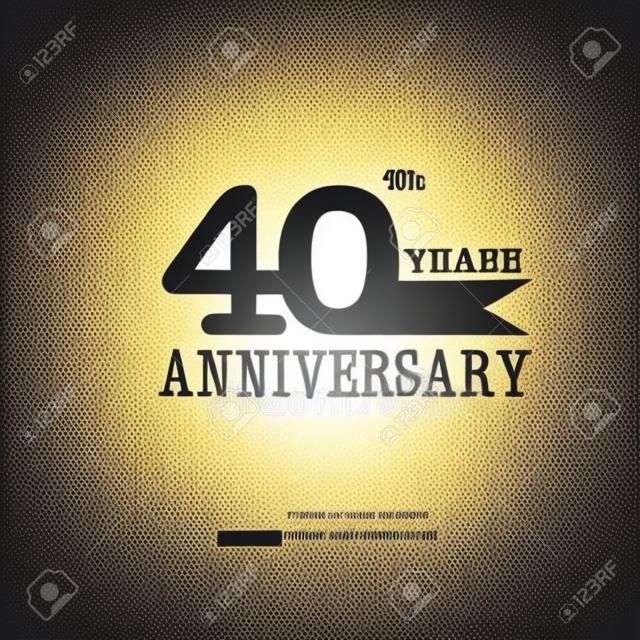 模板標誌40週年。 40週年紀念標誌。慶祝40年.40生日符號矢量圖。