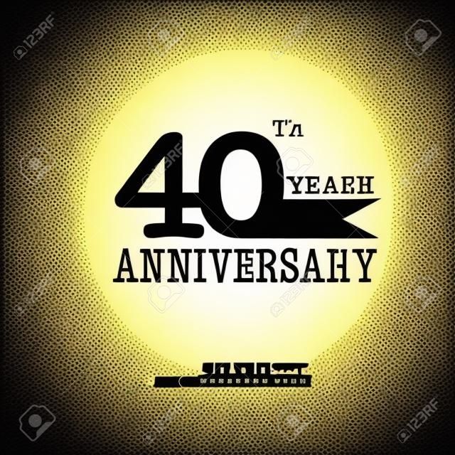 模板標誌40週年。 40週年紀念標誌。慶祝40年.40生日符號矢量圖。
