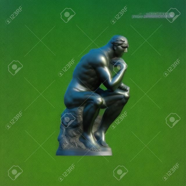 La statua del pensatore dello scultore francese Rodin. illustrazione vettoriale.