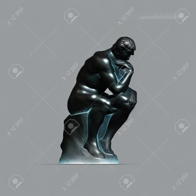 The Thinker Statue by the French Sculptor Rodin. vector illustration.