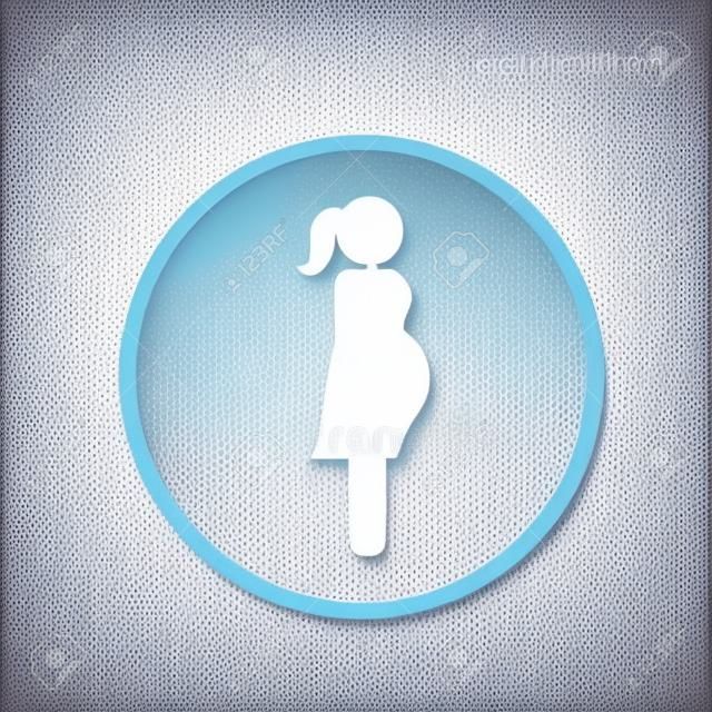 woman icon on white background. Pregnant woman vector. vector illustration.