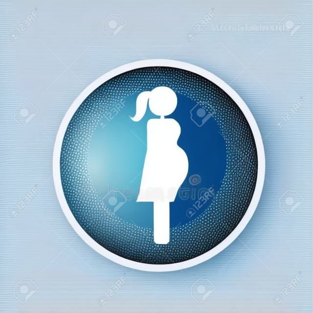 woman icon on white background. Pregnant woman vector. vector illustration.