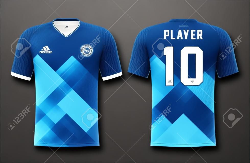 Plantilla De Camiseta Deportiva Azul Para Uniformes De Equipo Y