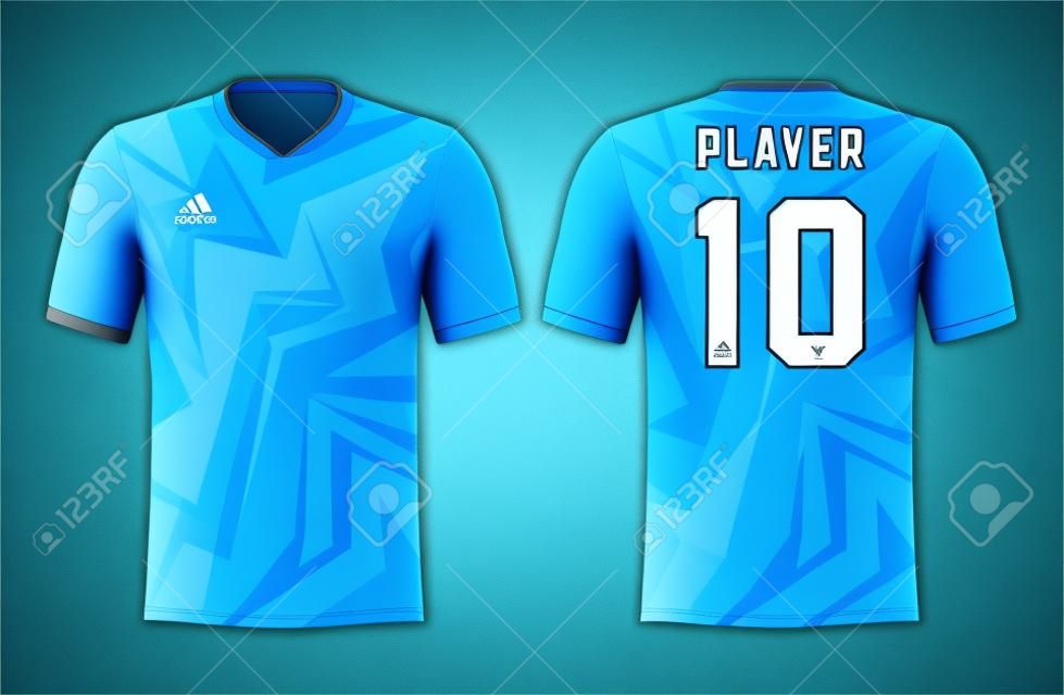 modello di maglia sportiva blu per le divise delle squadre e il design della maglietta da calcio