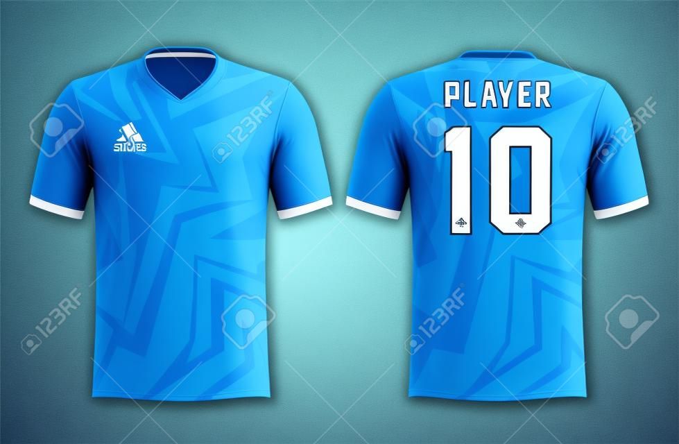 Plantilla De Camiseta Deportiva Azul Para Uniformes De Equipo Y