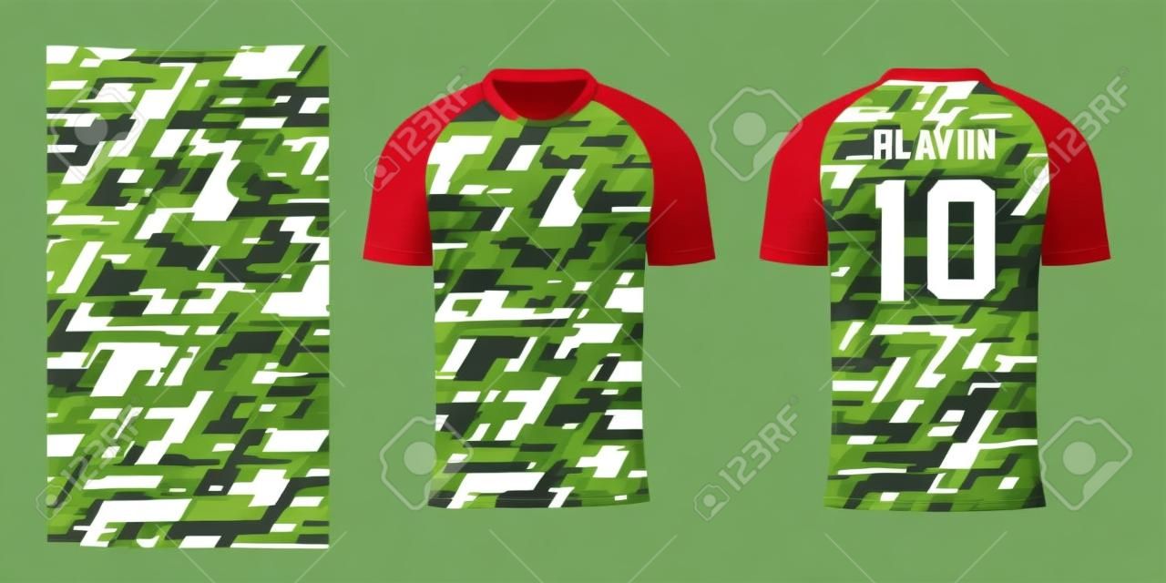 Soccer Jersey Pattern Design Blue Camouflage Stock Vector (Royalty