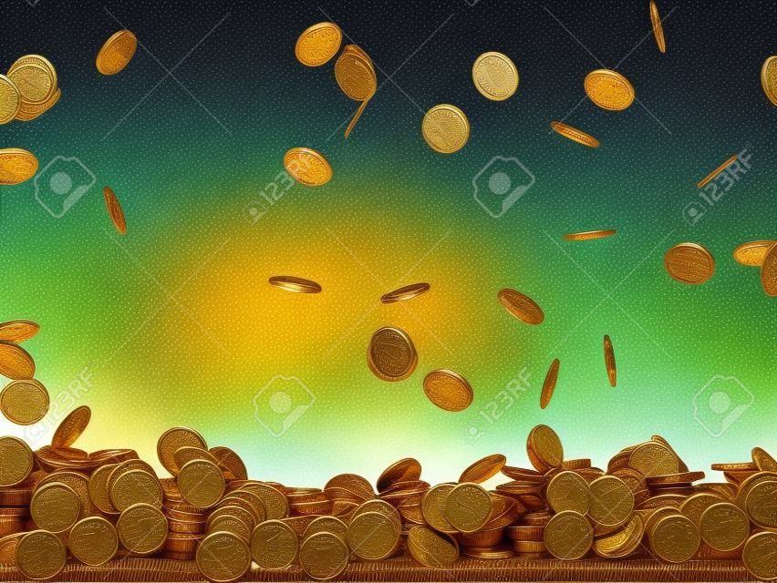 gratis vallende gouden munten.
