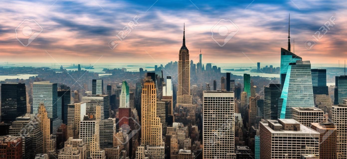 Cidade de Nova York Manhattan centro da cidade skyline.