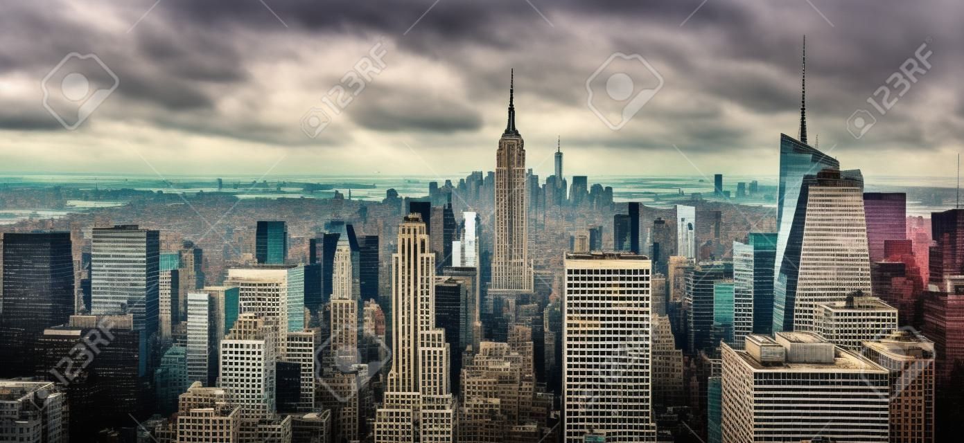 Cidade de Nova York Manhattan centro da cidade skyline.