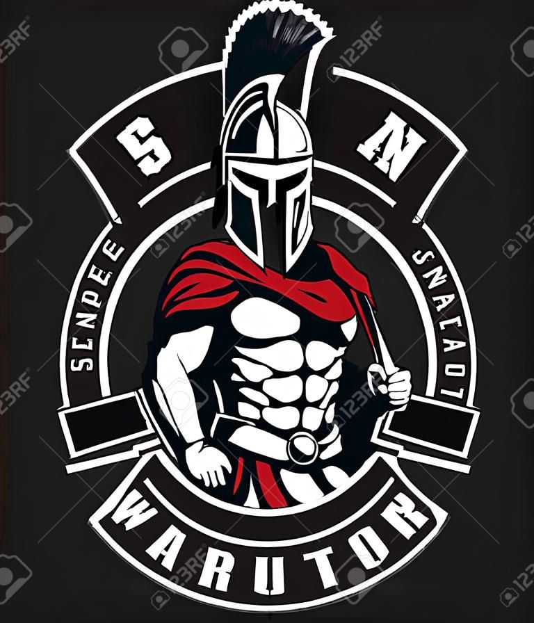 Guerriero spartano. Design del logo