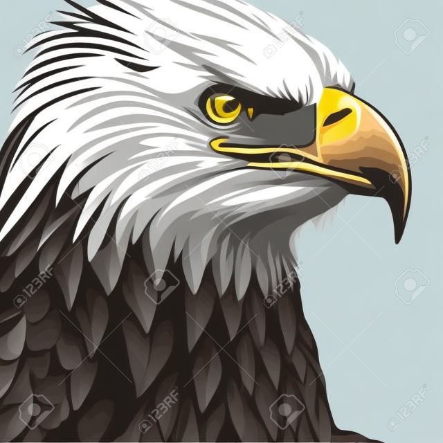 Portret łysego orła. ilustracji wektorowych łysy amerykański w locie .us symbole symbole wolności profil