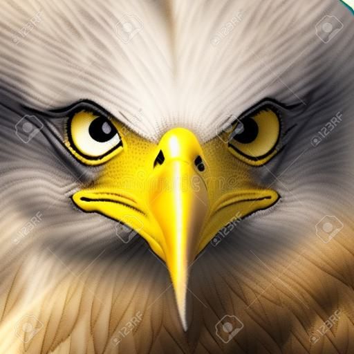 Retrato de uma águia careca. Ilustração vetorial de uma águia careca americana em voo.US Symbols Symbols Liberty profile