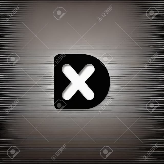 Logo z monogramem wykonane z czarnych liter D i X