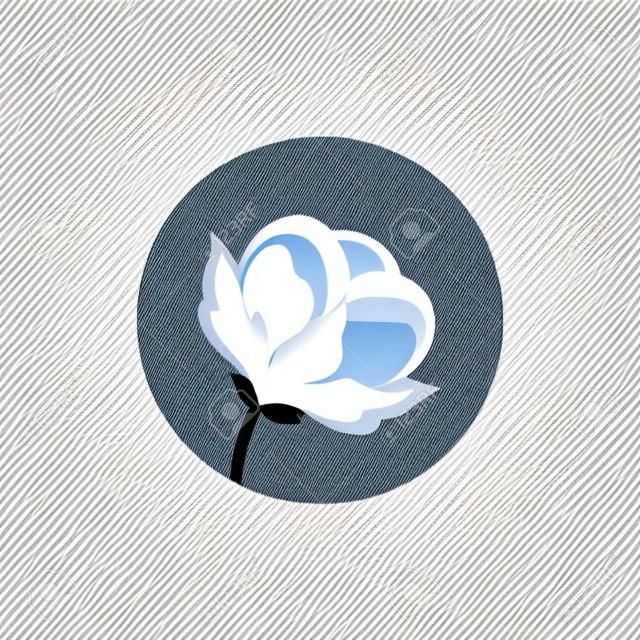 Cotton flower logo template Vector illustration.