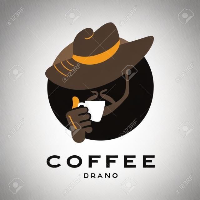 Vettore caffè piatta logo del campione. Bello modello di marca di caffè. Buon per il caffè e negozio di tè, un negozio, anche bar e ristorante.