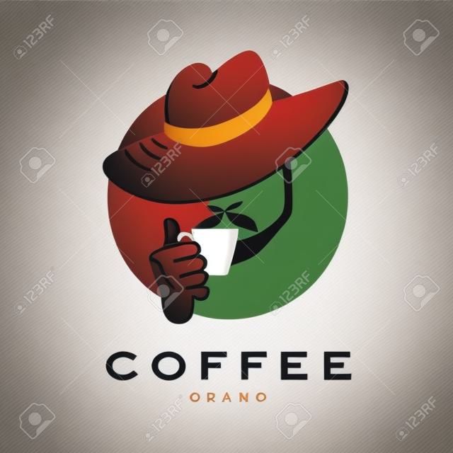 矢量平面咖啡徽标样本。美丽的咖啡品牌模板。适合于咖啡和茶商店，商店，以及咖啡厅和餐厅。