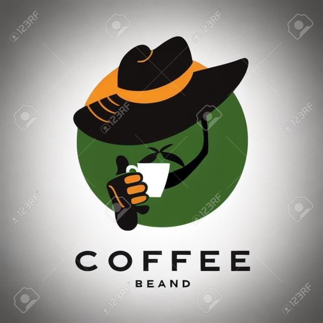 Vector de café plana muestra de logo. bella modelo marca de café. Un buen café y tienda de té, tienda, también cafetería y restaurante.