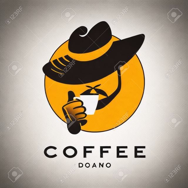 Vector Flach Kaffee Logo Probe. Schöne Kaffeemarke Vorlage. Gut für Kaffee und Tee Laden, Geschäft, auch Café und Restaurant.