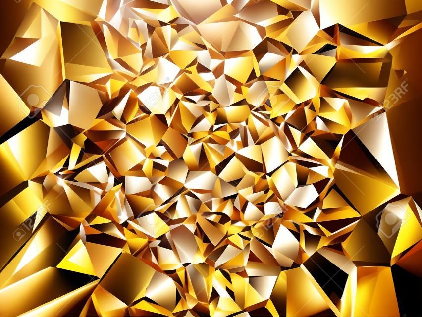3d abstracto de cristal de oro textura de fondo