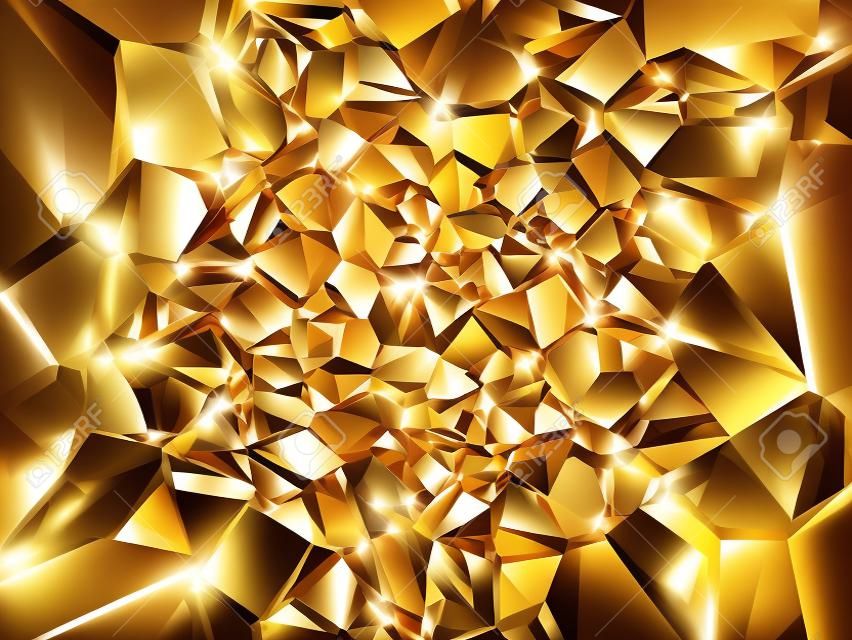 3d abstracto de cristal de oro textura de fondo