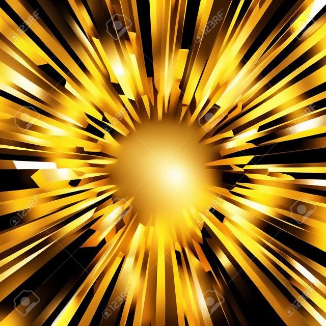 3d fondo abstracto de cristal de oro, macro textura, elemento de diseño