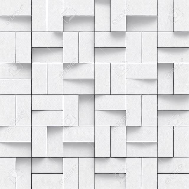 3 d レンダリング、白ブロックのデジタル イラスト、抽象的な幾何学的な背景、シームレスなテクスチャ