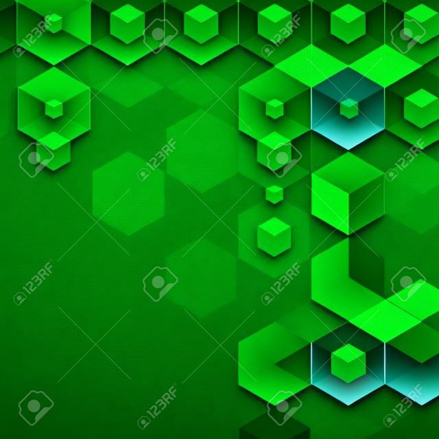 green hexagon background. layout for advertising. template for presentation. banner polygonal style. eps 10