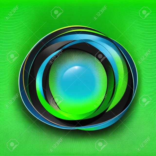 Abstract wave background advertising  colorful green lines. Circle wave. eps 10
