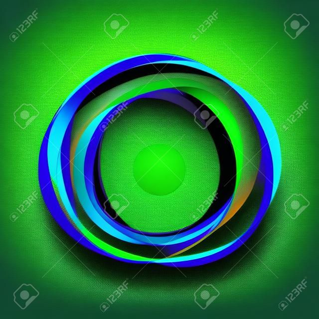 Abstract wave background advertising  colorful green lines. Circle wave. eps 10