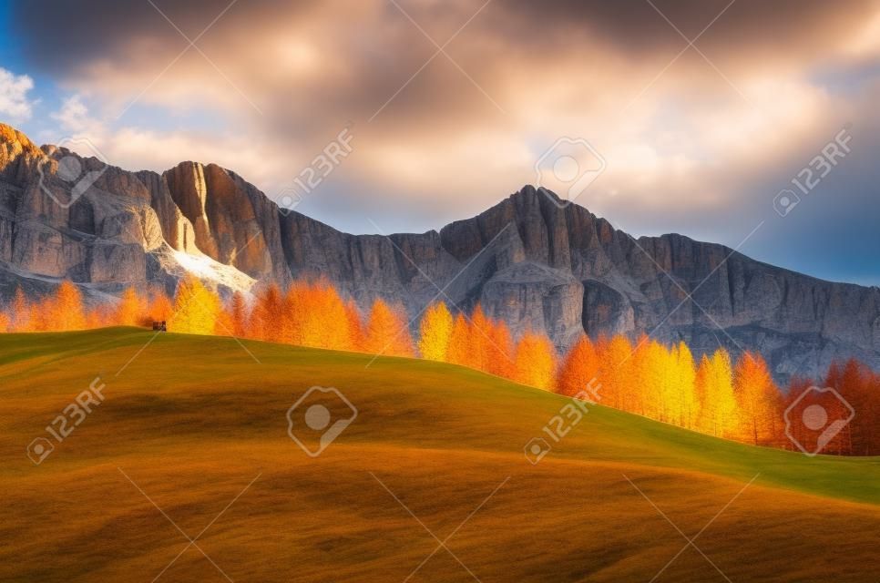 paisagem de outono pacífica nas dolomitas no norte da Itália