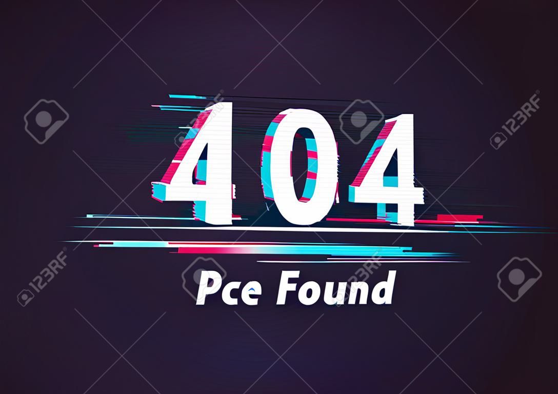 404 Error. Page Not Found. Glitch Vector Illustration.