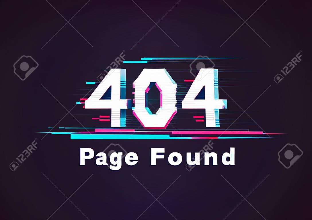 404 Error. Page Not Found. Glitch Vector Illustration.
