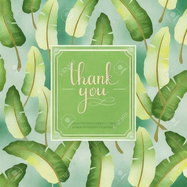 aantrekkelijk dank u kaart ontwerp met banaan bladeren