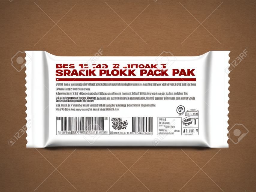 Design del pacchetto snack vuoto