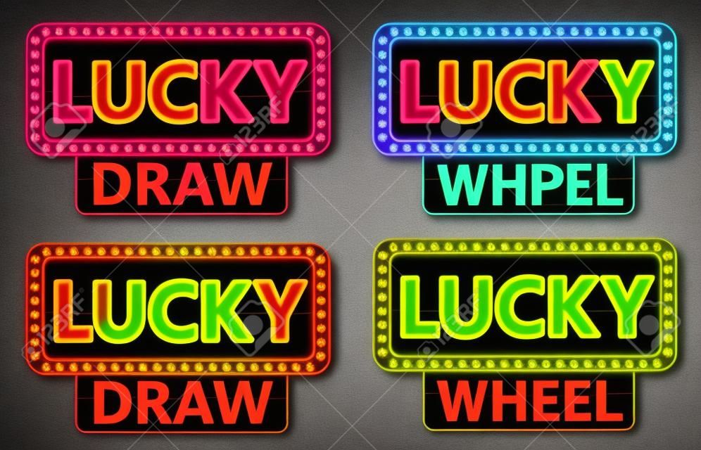 Lucky Draw/Lucky wheel Typographic on Glowing banner