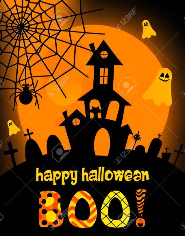 happy halloween card design. vector illustration